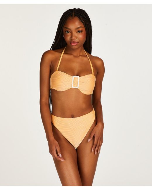 Hunkemöller Riviera High Leg Bikini Bottoms in Brown Lyst UK