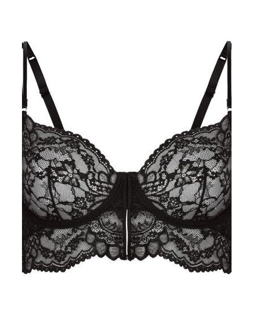 Hunkemöller Black Sabrina Non-Padded Underwired Longline Bra