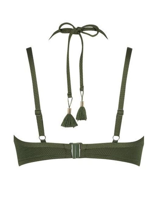 Hunkemöller Green Scallop Padded Underwired Bikini Top