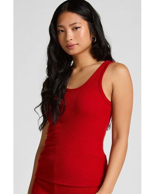 Hunkemöller Red Singlet Brushed Jersey Rib