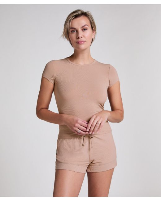 Short de punto Rib Essential Hunkemöller de color Natural