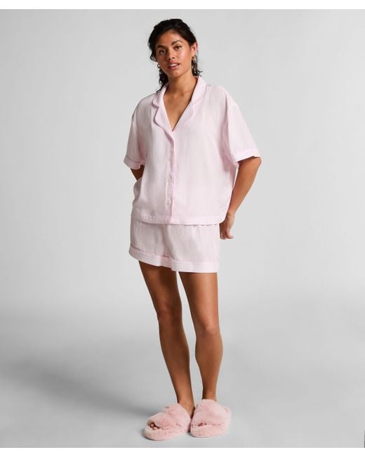 Chaqueta de pijama de manga corta Hunkemöller de color Pink