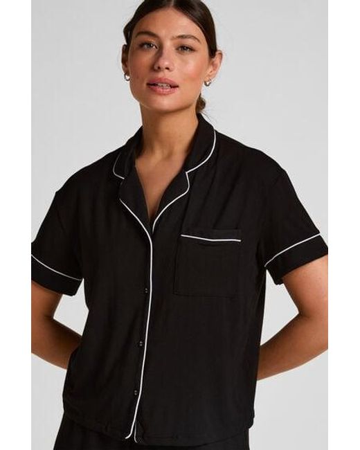 Hunkemöller Black Essential Jersey Short-Sleeved Jacket