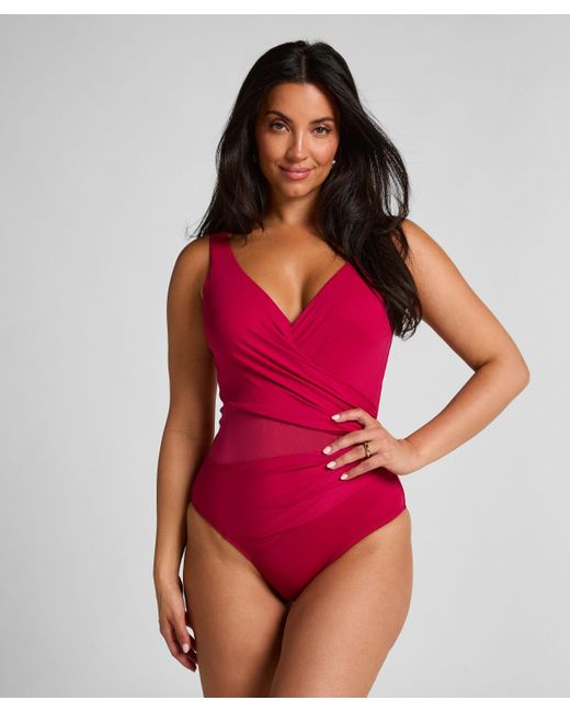 Hunkemöller Red Shaping Shell Mesh Swimsuit