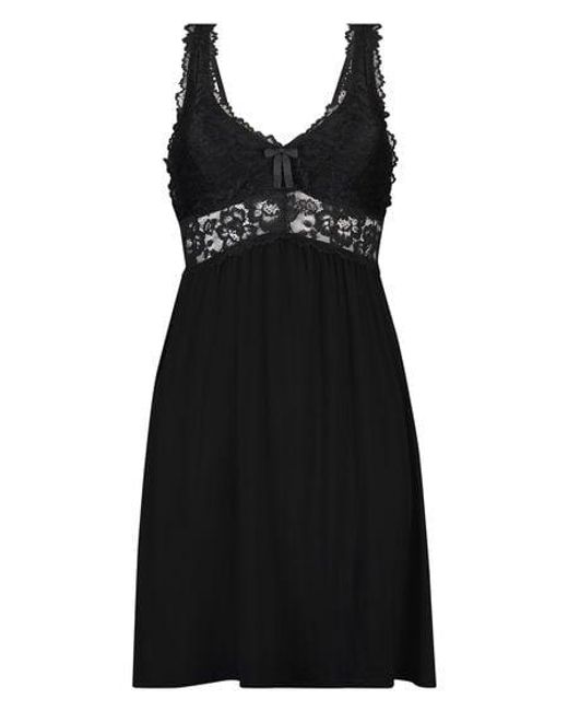 Hunkemöller Black Nora Lace Slip Dress