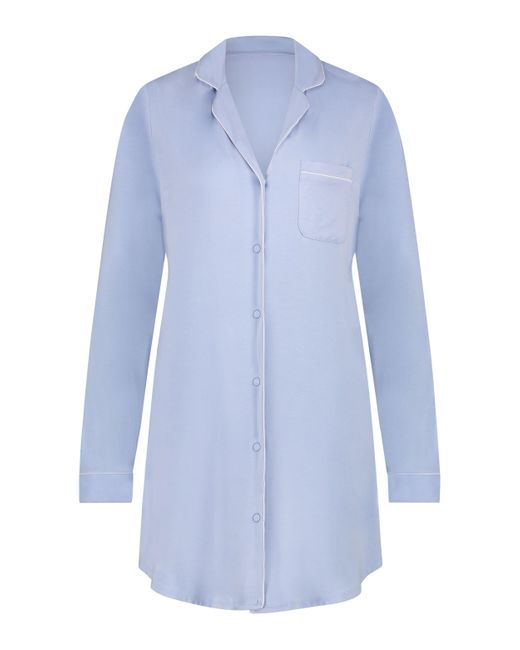 Robe-chemise à manches longues en jersey essential Hunkemöller en coloris Blue