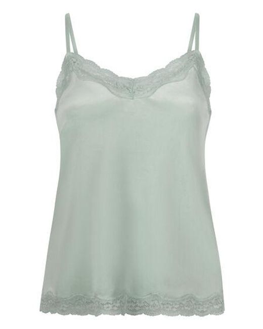 Hunkemöller Green Velours Lace Cami Top