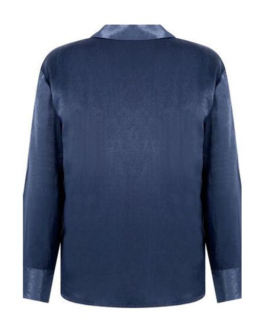 Hunkemöller Blue Ayla Satin Long-Sleeved Jacket