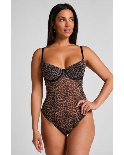 Hunkemöller Black Tara Leopard Body