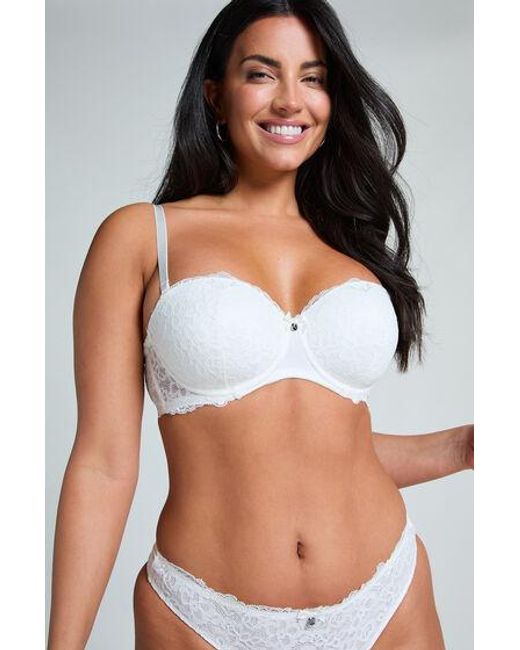 Hunkemöller White Marine Padded Underwired Strapless Bra