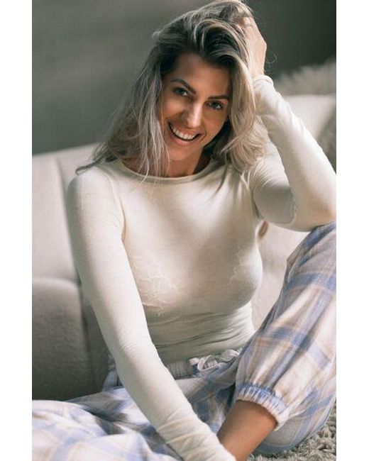 Hunkemöller Gray Petite Twill Check Pyjama Pants