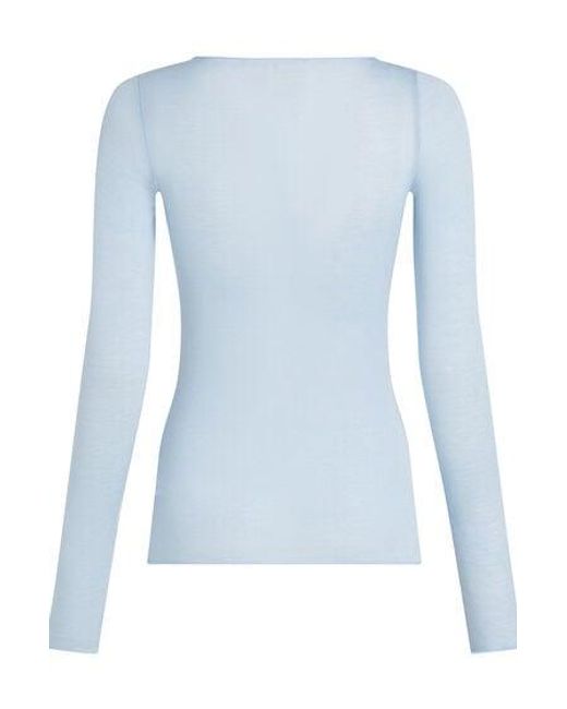 Hunkemöller Blue Super Soft Boatneck Shirt With Cashmere