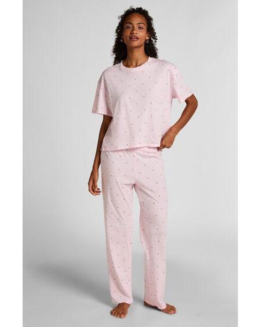 Hunkemöller Pink Pyjama Set Cotton Print