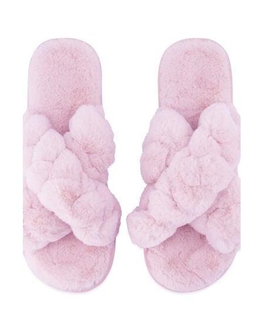 Hunkemöller Pink Fake Fur Sliders