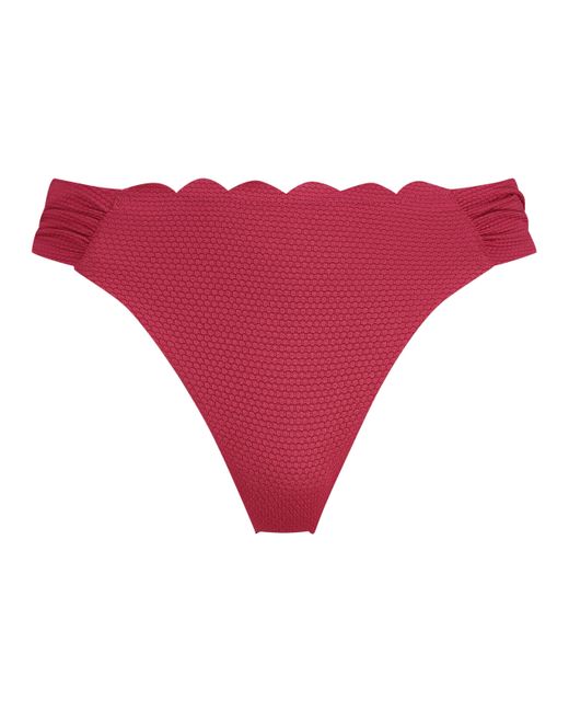 Hunkemöller Niet-voorgevormde Beugel Bikinitop Scallop in het Red