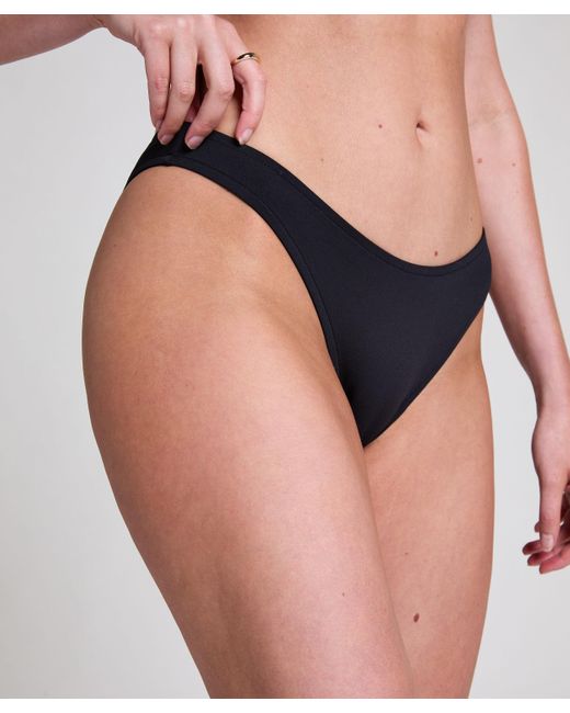 Hunkemöller Black Neopren-Bikiniunterteil mit hohem Beinausschnitt