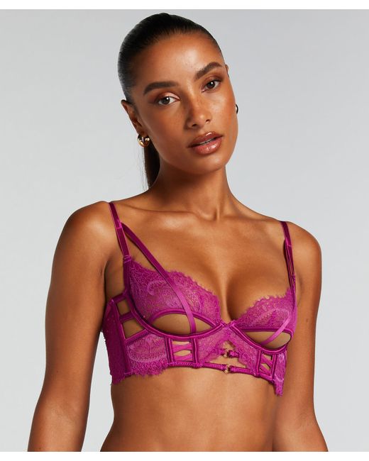 Hunkemöller Purple Unwattierter Longline Bügel-BH Monet