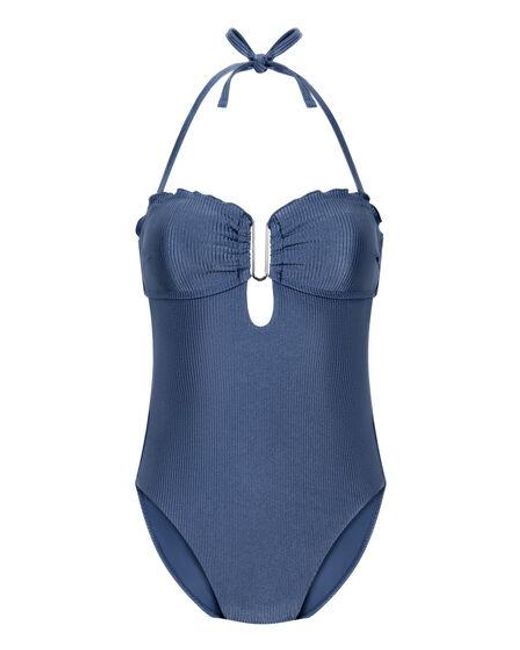 Hunkemöller Blue Sardinia Bandeau Bathinsuit