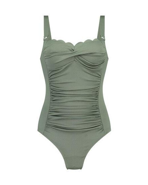 Hunkemöller Green Shaping Scallop Swimsuit