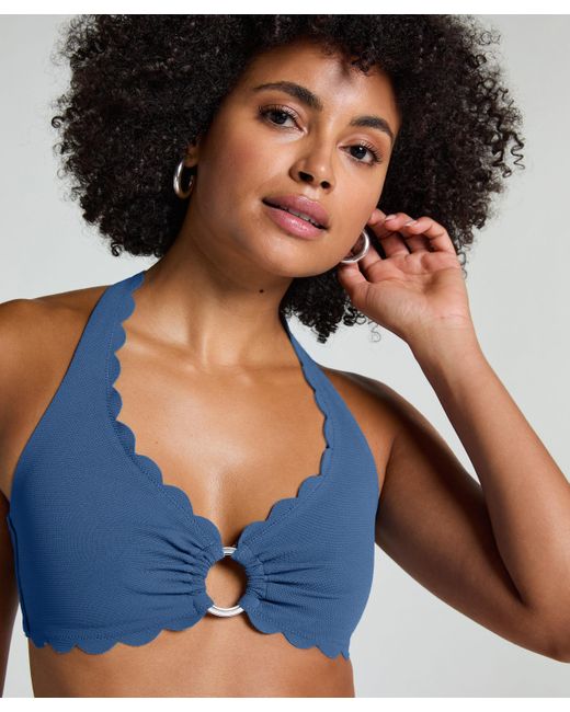 Hunkemöller Halter Bikinitop in het Blue
