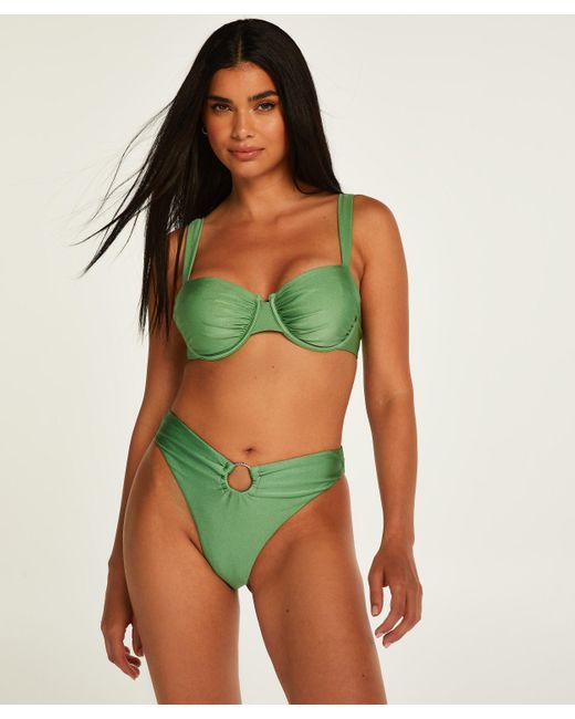 Hunkemöller Green Mauritius High-cut Cheeky Bikini Bottoms
