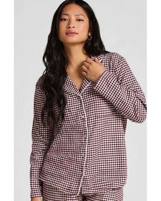 Hunkemöller Red Essentials Flannel Pyjama Top