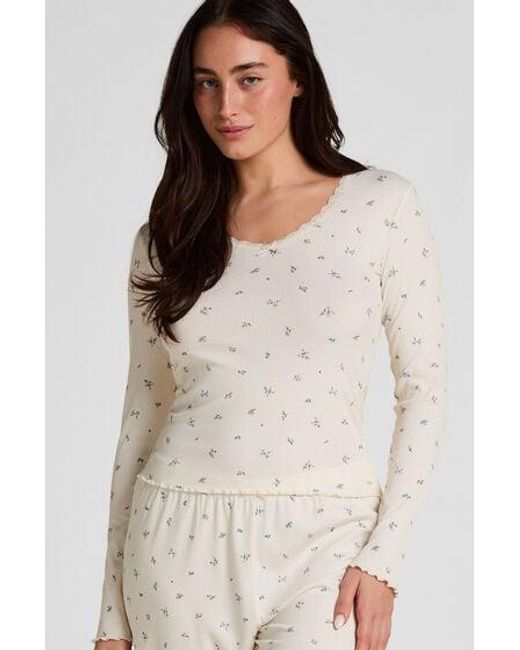 Hunkemöller White Daisy Pyjama Top