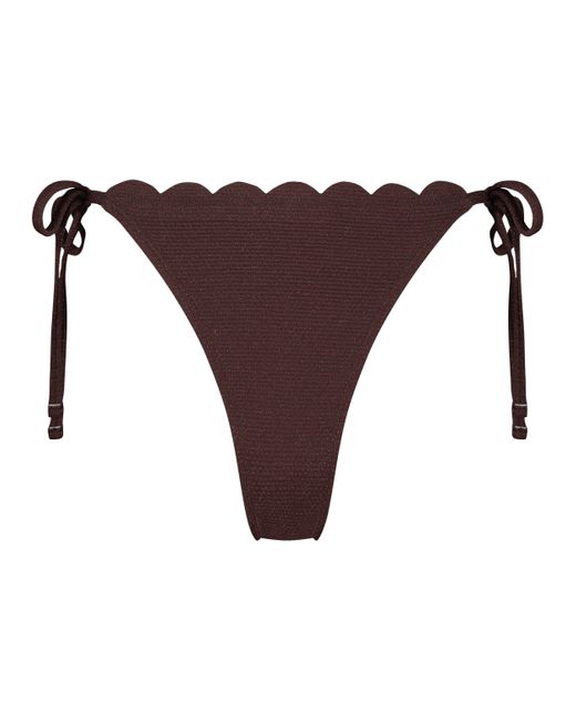 Hunkemöller Brown Scallop Lurex Triangle Bikini Top