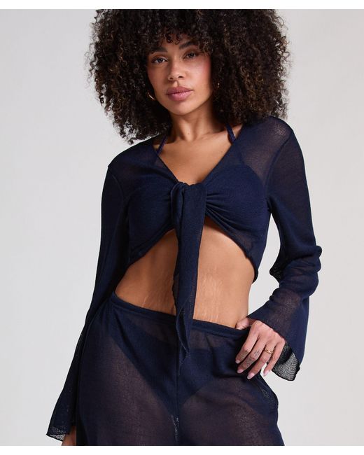 Hunkemöller Gebreide Strandtop in het Blue