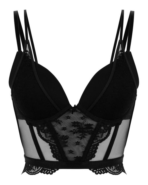 Hunkemöller Black Coco Gepolsterter Longline-Push-up-BH mit Bügel