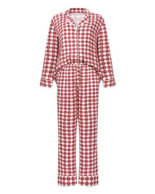 Hunkemöller Red Pyjamaset Twill