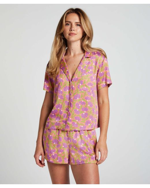 Hunkemöller Pyjama Short Satin in het Red