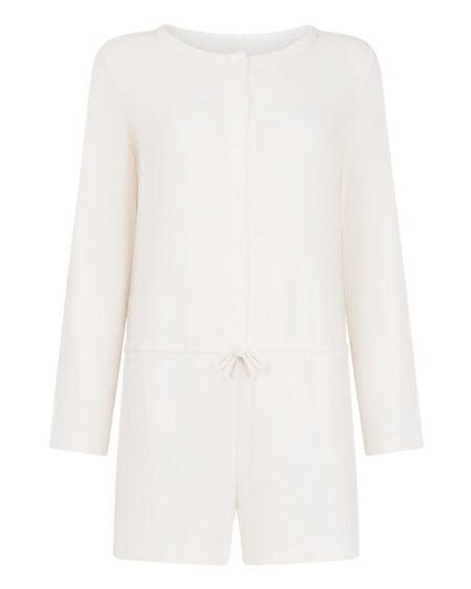 Hunkemöller White Onesie Short Jersey Rib