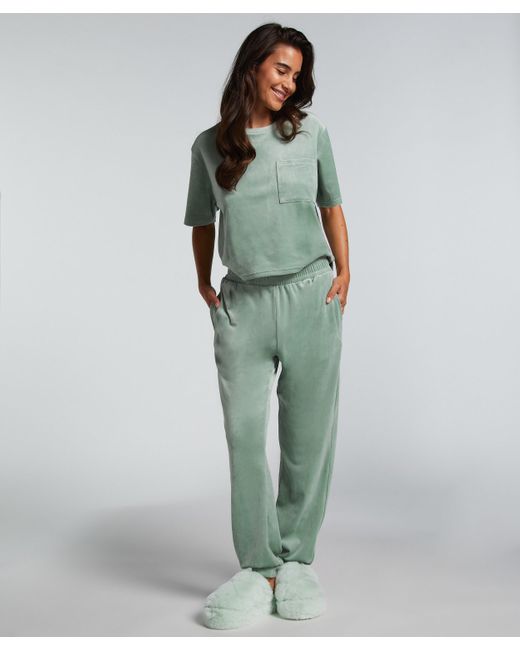 Hunkemöller Green Petite Velours Jogging Pants