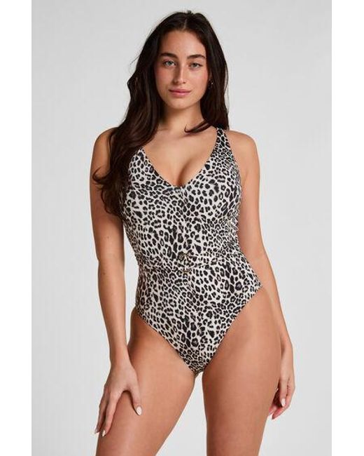 Hunkemöller Badpak Leopard in het Black