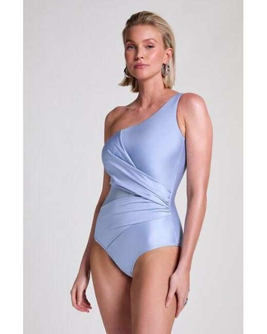 Hunkemöller Blue Shaping Shell Mesh Swimsuit