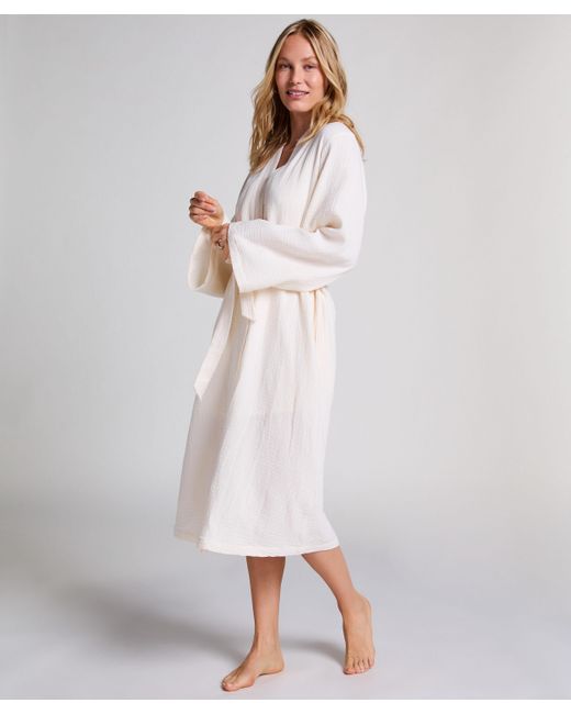 Hunkemöller White Musselin-Morgenmantel Lang