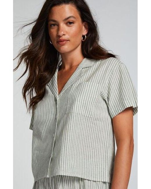 Hunkemöller Gray Linen Pyjama Top