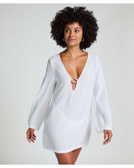 Hunkemöller White Beach Long-sleeved Ring Dress