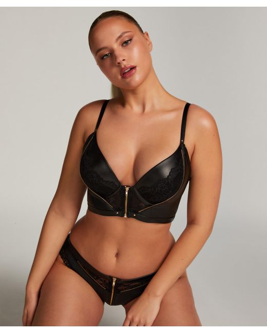 Hunkemöller Talia Padded Longline Underwired Push-up Bra in Black