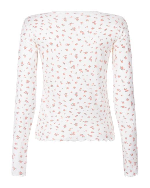 Hunkemöller Gray Geripptes Pyjamatop
