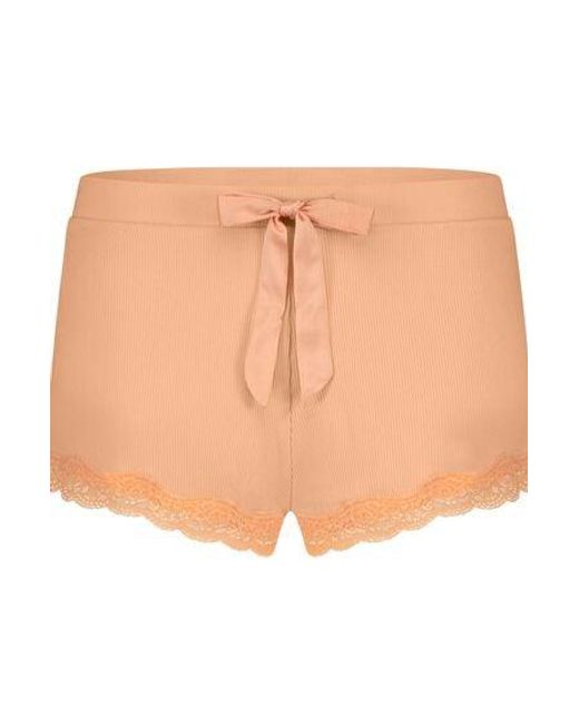 Hunkemöller Orange Ribbed Lace Shorts