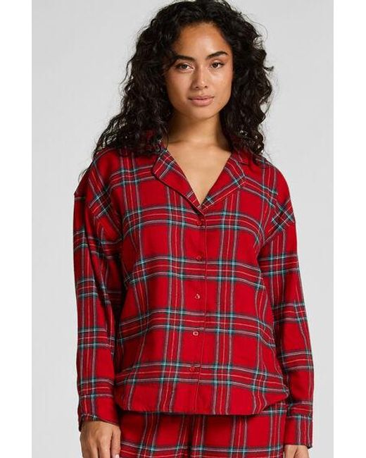 Hunkemöller Red Flannel Pyjama Top