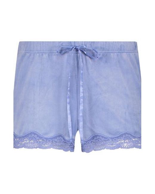 Hunkemöller Blue Velvet Lace Shorts