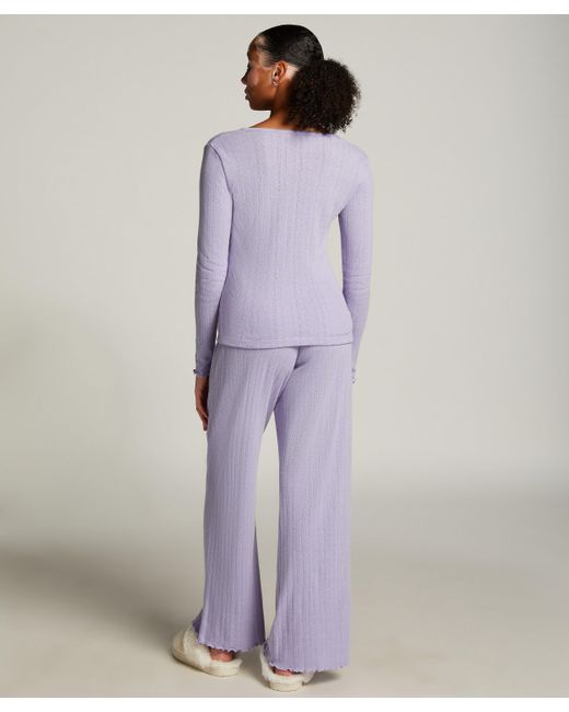 Pantalón de pijama Pointelle Hunkemöller de color Purple