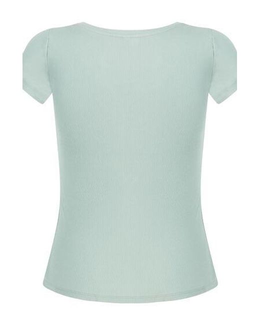 Hunkemöller Green Ribbed Jersey Short-Sleeved Pyjama Top