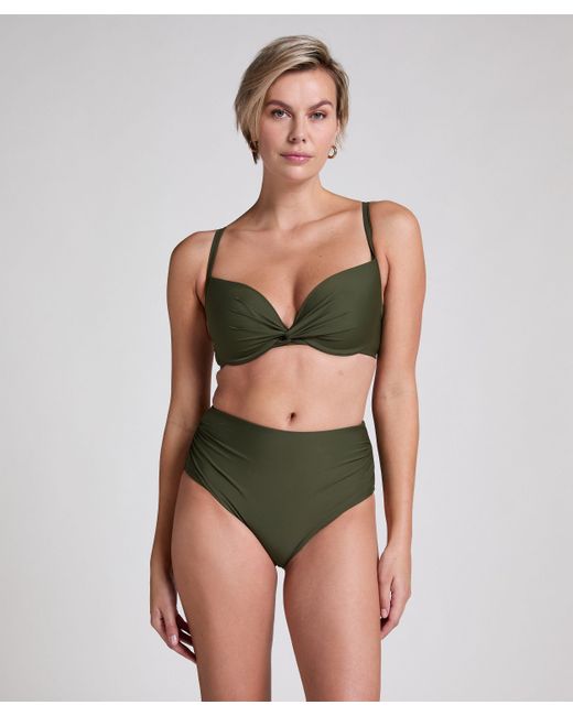 Hunkemöller Green Luna High-waisted Shaping Cheeky Bikini Bottoms