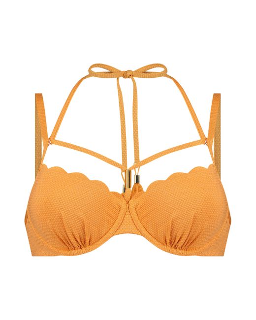 Haut de bikini lurex scallop Hunkemöller en coloris Orange