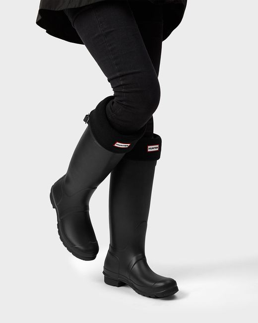 HUNTER Fleece Tall Boot Socks in Black for Men - Lyst