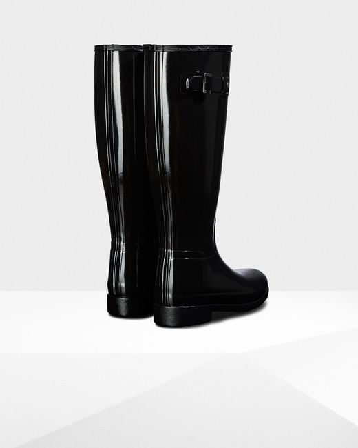 hunter refined tall gloss rain boots